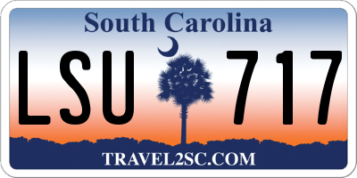 SC license plate LSU717