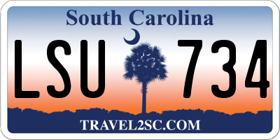 SC license plate LSU734
