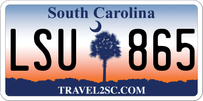 SC license plate LSU865