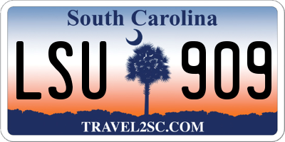 SC license plate LSU909