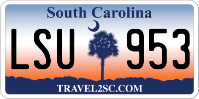 SC license plate LSU953