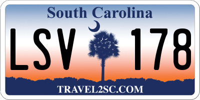 SC license plate LSV178