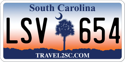 SC license plate LSV654
