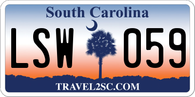 SC license plate LSW059