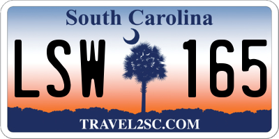 SC license plate LSW165