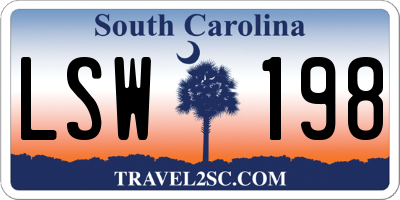 SC license plate LSW198