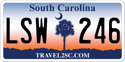 SC license plate LSW246