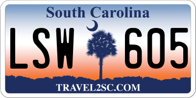 SC license plate LSW605
