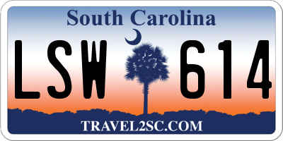 SC license plate LSW614