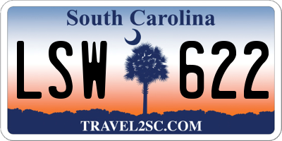 SC license plate LSW622