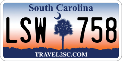 SC license plate LSW758