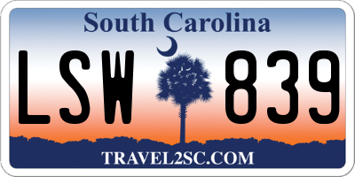 SC license plate LSW839