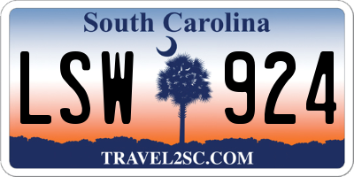 SC license plate LSW924
