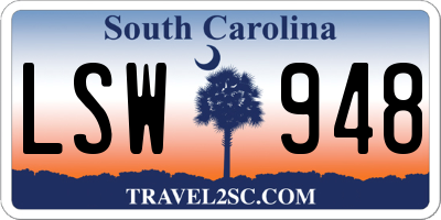 SC license plate LSW948