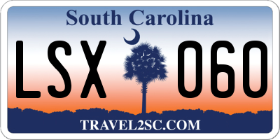 SC license plate LSX060