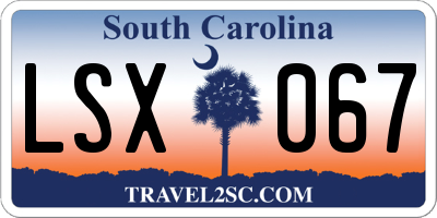 SC license plate LSX067