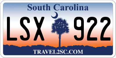 SC license plate LSX922