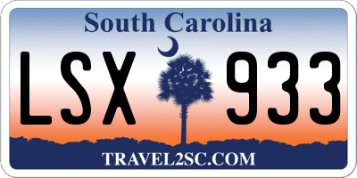 SC license plate LSX933