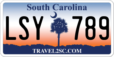 SC license plate LSY789