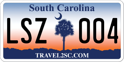 SC license plate LSZ004