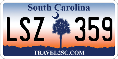 SC license plate LSZ359