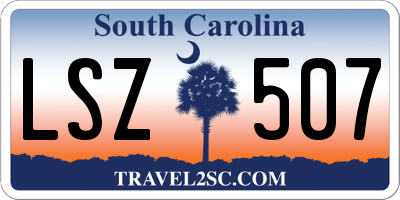 SC license plate LSZ507