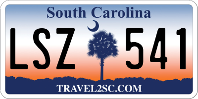 SC license plate LSZ541