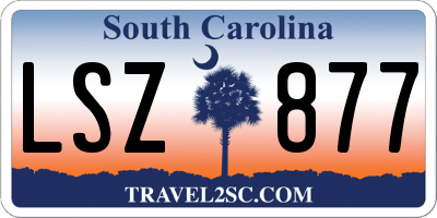 SC license plate LSZ877