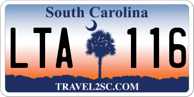 SC license plate LTA116