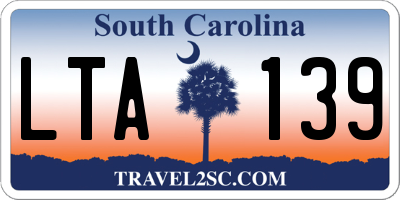 SC license plate LTA139