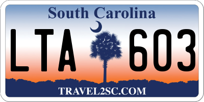 SC license plate LTA603