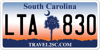 SC license plate LTA830