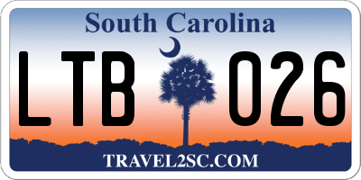 SC license plate LTB026