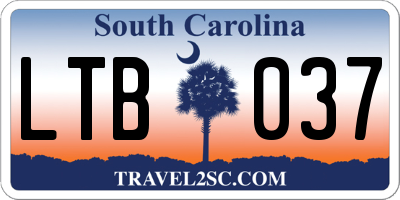 SC license plate LTB037