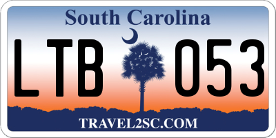 SC license plate LTB053