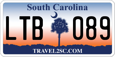 SC license plate LTB089