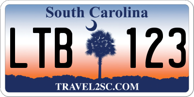 SC license plate LTB123