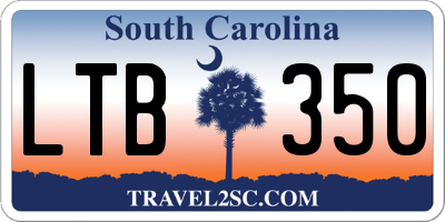SC license plate LTB350