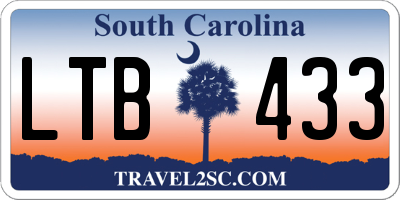 SC license plate LTB433