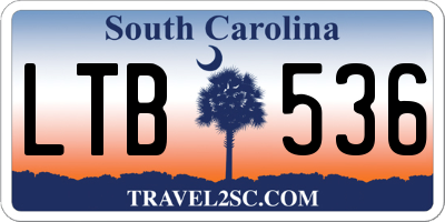SC license plate LTB536