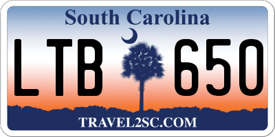 SC license plate LTB650