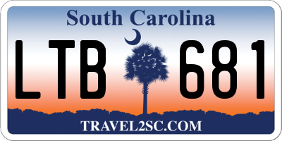 SC license plate LTB681