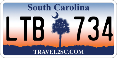 SC license plate LTB734