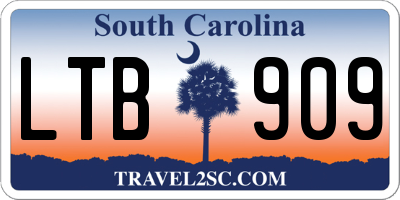 SC license plate LTB909