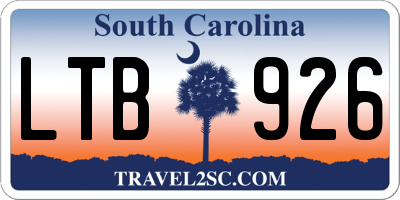 SC license plate LTB926