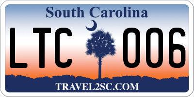 SC license plate LTC006