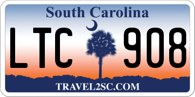SC license plate LTC908