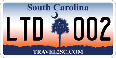 SC license plate LTD002