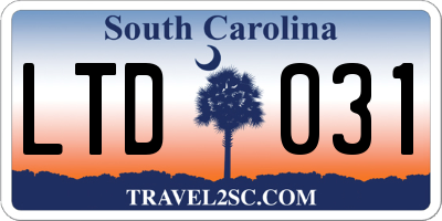 SC license plate LTD031