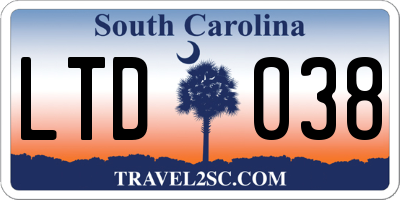SC license plate LTD038